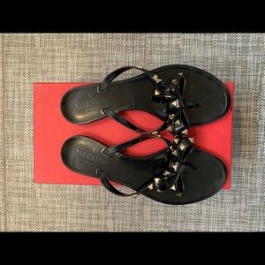 Valentino rock studs PVC bow sandals
